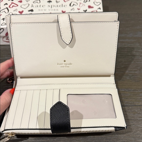 Kate Spade Heart Print Wristlet - Black, Red, White - Picture 3 of 7